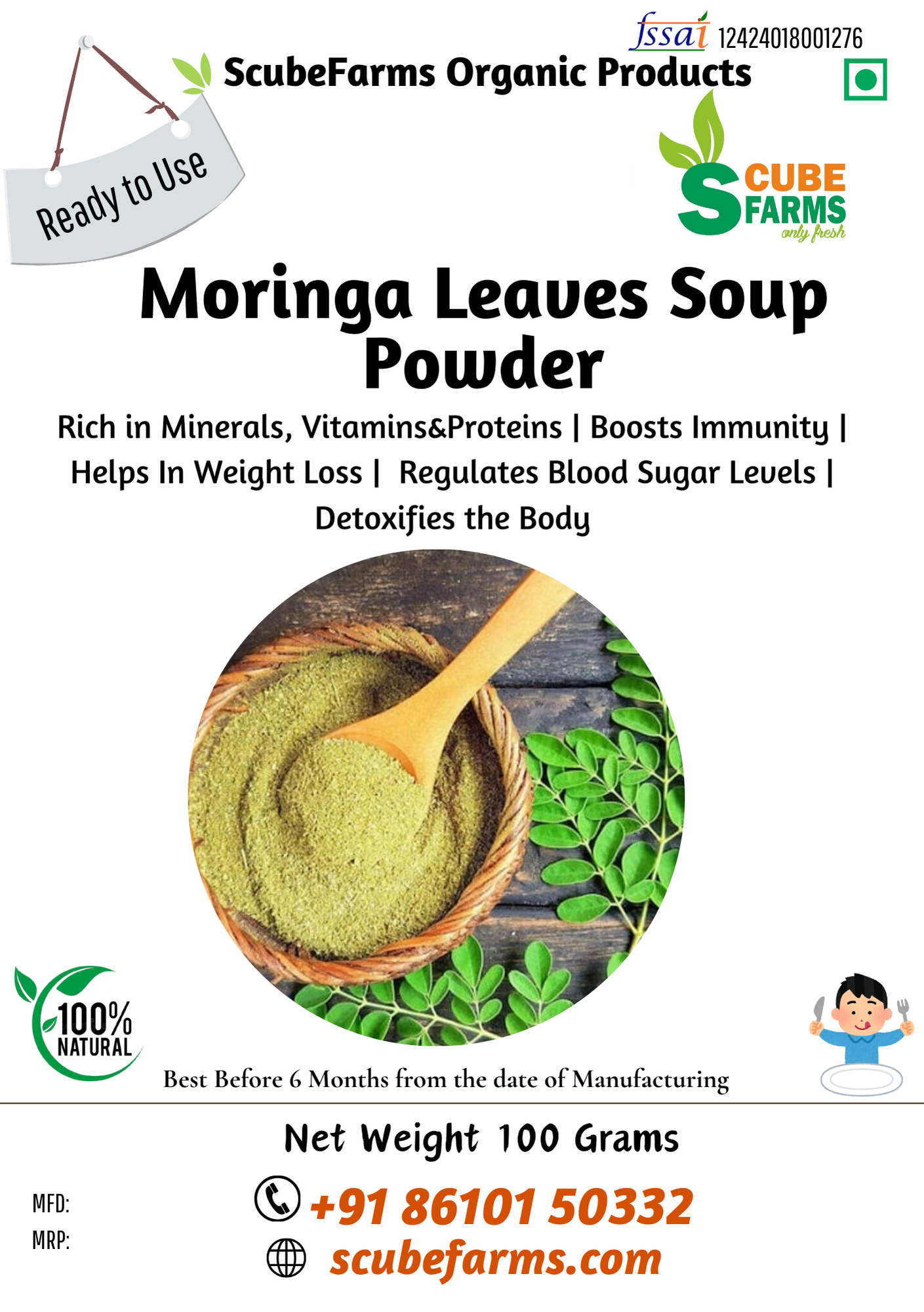 Scube Farms Moringa Leaves Soup Powder